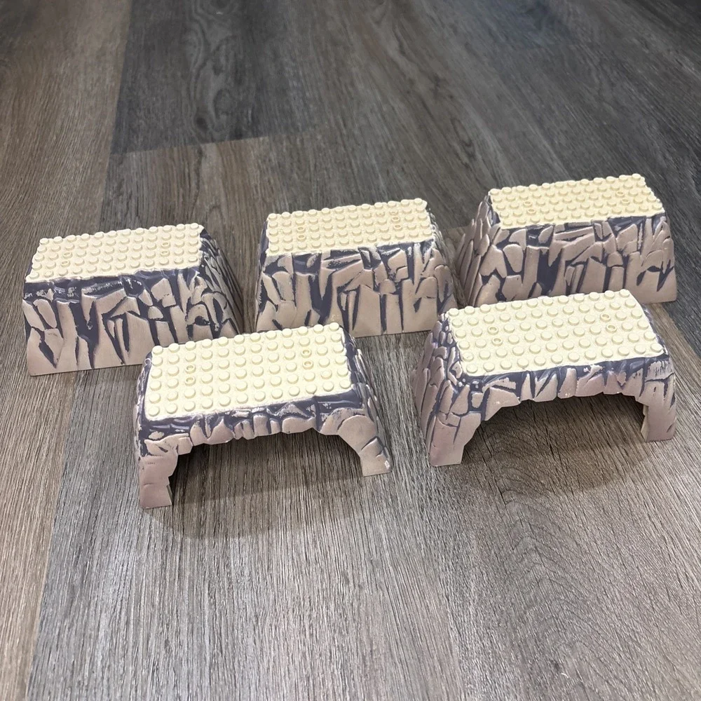 Mega Bloks 3676 Pyrates‎ Pirate Replacement Base Rock Wall Lot Of 5